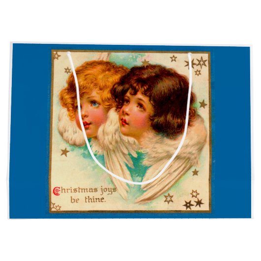 Victoriaans engelen kerstavond zijn van plan groot cadeauzakje (Achterkant)