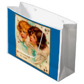 Victoriaans engelen kerstavond zijn van plan groot cadeauzakje (Voorkant Gekanteld)