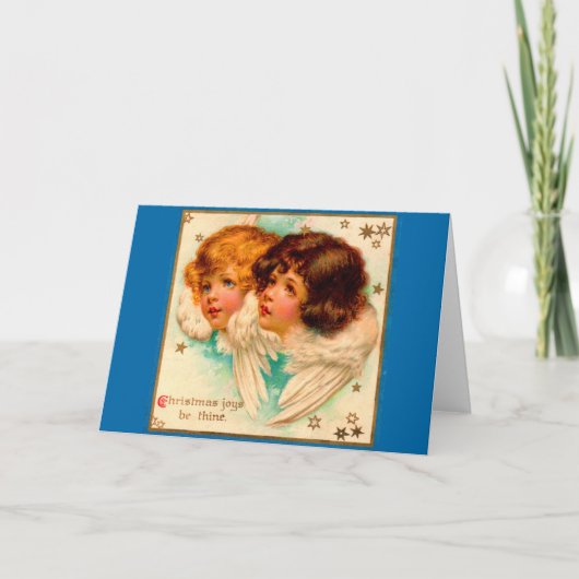 Victoriaans engelen kerstavond zijn van plan kaart (Voorkant)