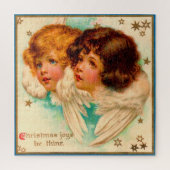 Victoriaans engelen kerstavond zijn van plan legpuzzel (Verticaal)