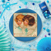 Victoriaans engelen kerstavond zijn van plan papieren bordje (Feest)