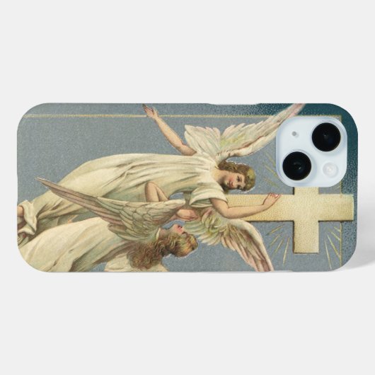 Victoriaans engelen met een kruis, Pasen Case-Mate iPhone Case (Achterkant (horizontaal))