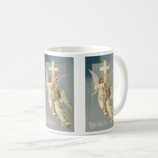 Victoriaans engelen met een kruis,  Pasen Koffiemok (Voorkant rechts)