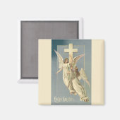 Victoriaans engelen met een kruis, Pasen Magneet (Voorkant / Achterkant)