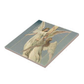 Victoriaans engelen met een kruis,  Pasen Tegeltje (Zijkant)