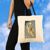 Victoriaans engelen met een kruis,  Pasen Tote Bag
