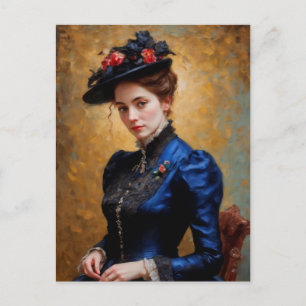 Victoriaans Engels Lady Portrait Painting Briefkaart