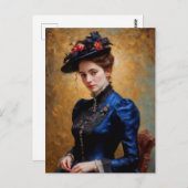 Victoriaans Engels Lady Portrait Painting Briefkaart (Voorkant / Achterkant)
