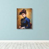 Victoriaans Engels Lady Portrait Painting Canvas Afdruk (Insitu (Houten vloer))