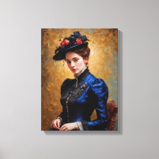 Victoriaans Engels Lady Portrait Painting Canvas Afdruk (Voorkant)