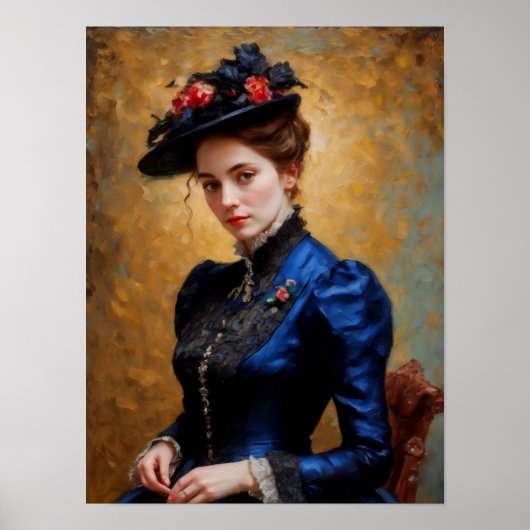Victoriaans Engels Lady Portrait Painting Poster (Voorkant)