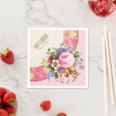 Victoriaans Engels Roos Garden Party servetten (Insitu)