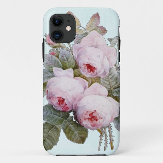 Victoriaans Engels Roos op babyblauw Case-Mate iPhone Case (Achterkant)