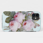 Victoriaans Engels Roos op babyblauw Case-Mate iPhone Case (Achterkant (horizontaal))
