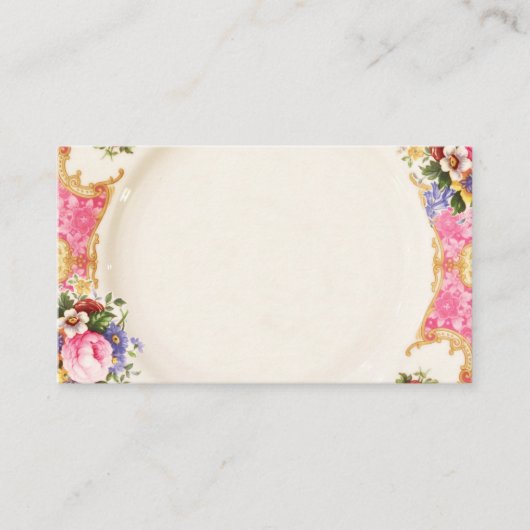 Victoriaans Engelse Roos High Tea Party Place Card Plaatskaartje (Voorkant)