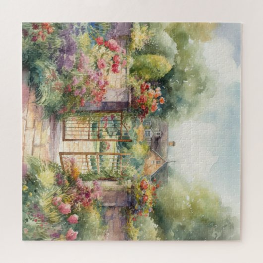 Victoriaans Engelse tuin Legpuzzel (Horizontaal)