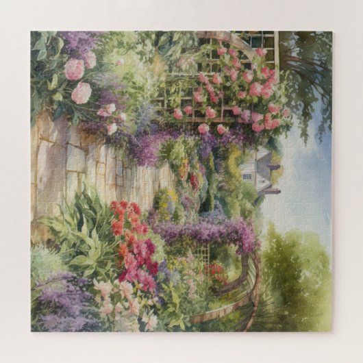 Victoriaans Engelse tuin Legpuzzel (Horizontaal)