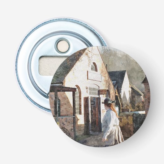 VICTORIAANS ENGLAND BUTTON FLESOPENER (Voorkant)