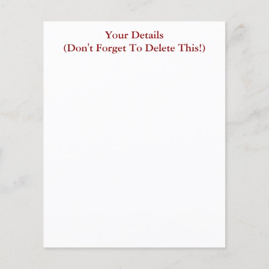 VICTORIAANS ENGLAND FLYER (Achterkant)