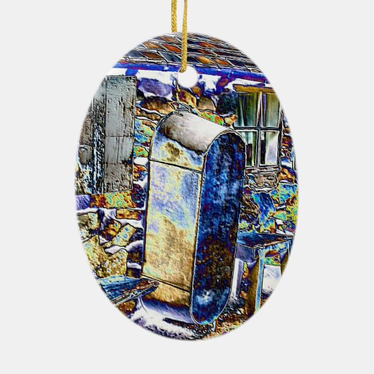 VICTORIAANS ENGLAND KERAMISCH ORNAMENT (Achterkant)