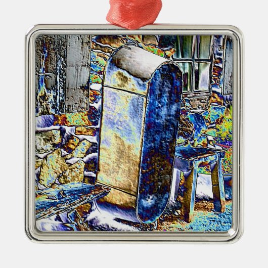 VICTORIAANS ENGLAND METALEN ORNAMENT (Voorkant)