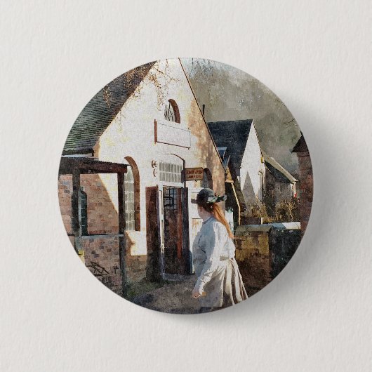 VICTORIAANS ENGLAND RONDE BUTTON 5,7 CM (Voorkant)