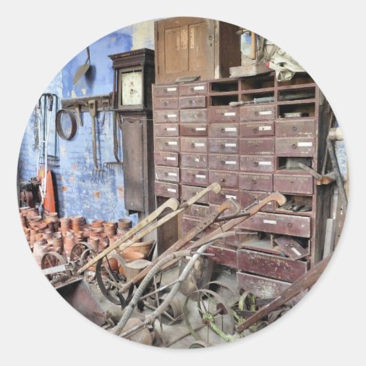 VICTORIAANS ENGLAND RONDE STICKER (Voorkant)