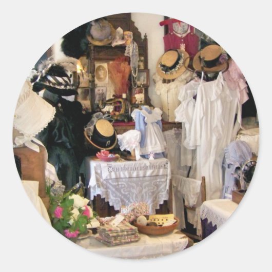 VICTORIAANS ENGLAND RONDE STICKER (Voorkant)