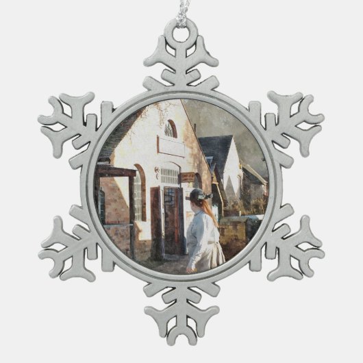 VICTORIAANS ENGLAND TIN SNEEUWVLOK ORNAMENT (Voorkant)