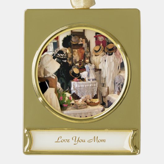 VICTORIAANS ENGLAND VERGULD BANNER ORNAMENT (Voorkant)