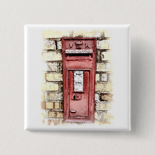 VICTORIAANS ENGLAND VIERKANTE BUTTON 5,1 CM