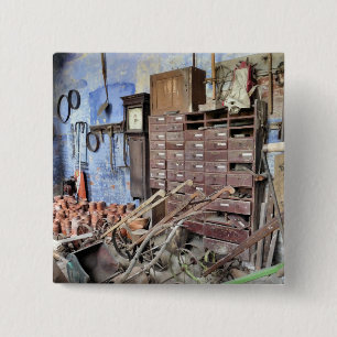 VICTORIAANS ENGLAND VIERKANTE BUTTON 5,1 CM