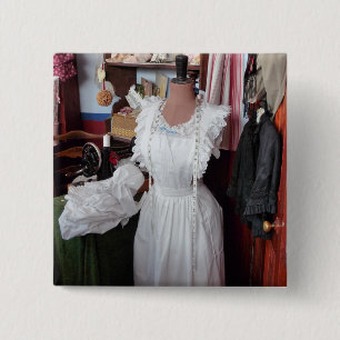 VICTORIAANS ENGLAND VIERKANTE BUTTON 5,1 CM