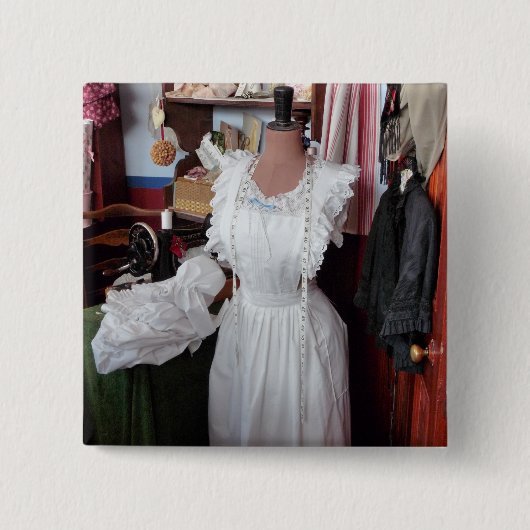 VICTORIAANS ENGLAND VIERKANTE BUTTON 5,1 CM (Voorkant)