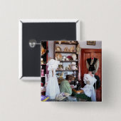 VICTORIAANS ENGLAND VIERKANTE BUTTON 5,1 CM (Voorkant /achterkant)