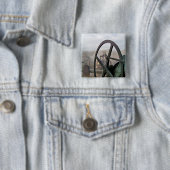 VICTORIAANS ENGLAND VIERKANTE BUTTON 5,1 CM (In situ)