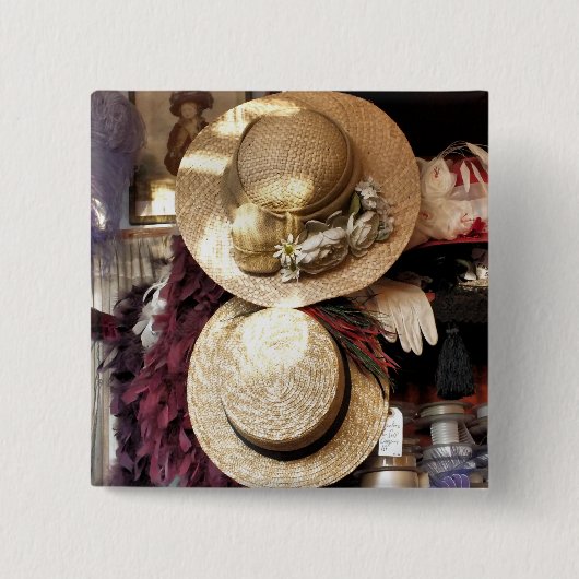 VICTORIAANS ENGLAND VIERKANTE BUTTON 5,1 CM (Voorkant)