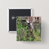 VICTORIAANS ENGLAND VIERKANTE BUTTON 5,1 CM (Voorkant /achterkant)