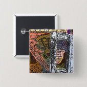 VICTORIAANS ENGLAND VIERKANTE BUTTON 5,1 CM (Voorkant /achterkant)