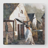 VICTORIAANS ENGLAND VIERKANTE KLOK (Voorkant)