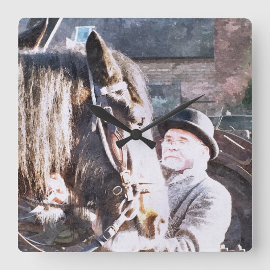 Victoriaans ENGLAND Vierkante Klok (Voorkant)