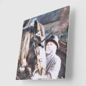 Victoriaans ENGLAND Vierkante Klok (Hoek)