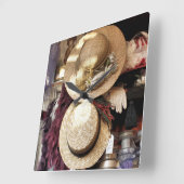 Victoriaans ENGLAND Vierkante Klok (Hoek)