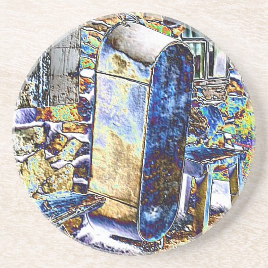 VICTORIAANS ENGLAND ZANDSTEEN ONDERZETTER (Voorkant)