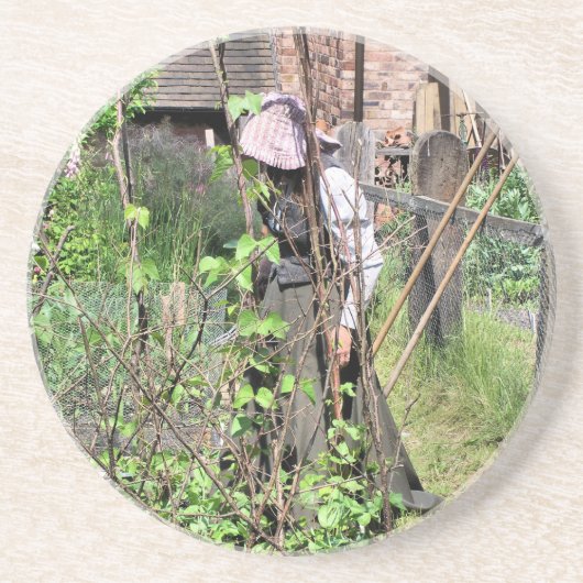 VICTORIAANS ENGLAND ZANDSTEEN ONDERZETTER (Voorkant)