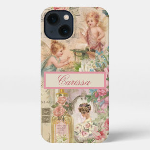 Victoriaans Ephemera Angels Rozen monogram iPhone 13 Hoesje