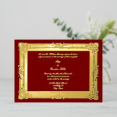 Victoriaans Era 1844 Barok Rococo Style Lijst Folie Uitnodiging (Staand Voorkant)