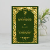 Victoriaans Era 1859 Vine Trellis Border Folie Uitnodiging (Staand Voorkant)