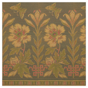 Victoriaans Era 1870 Butterflies & Flowers Patroon Stof