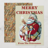  Victoriaans Era 1881 Santa Claus door T. Nast Feestdagenkaart (Voorkant / Achterkant)